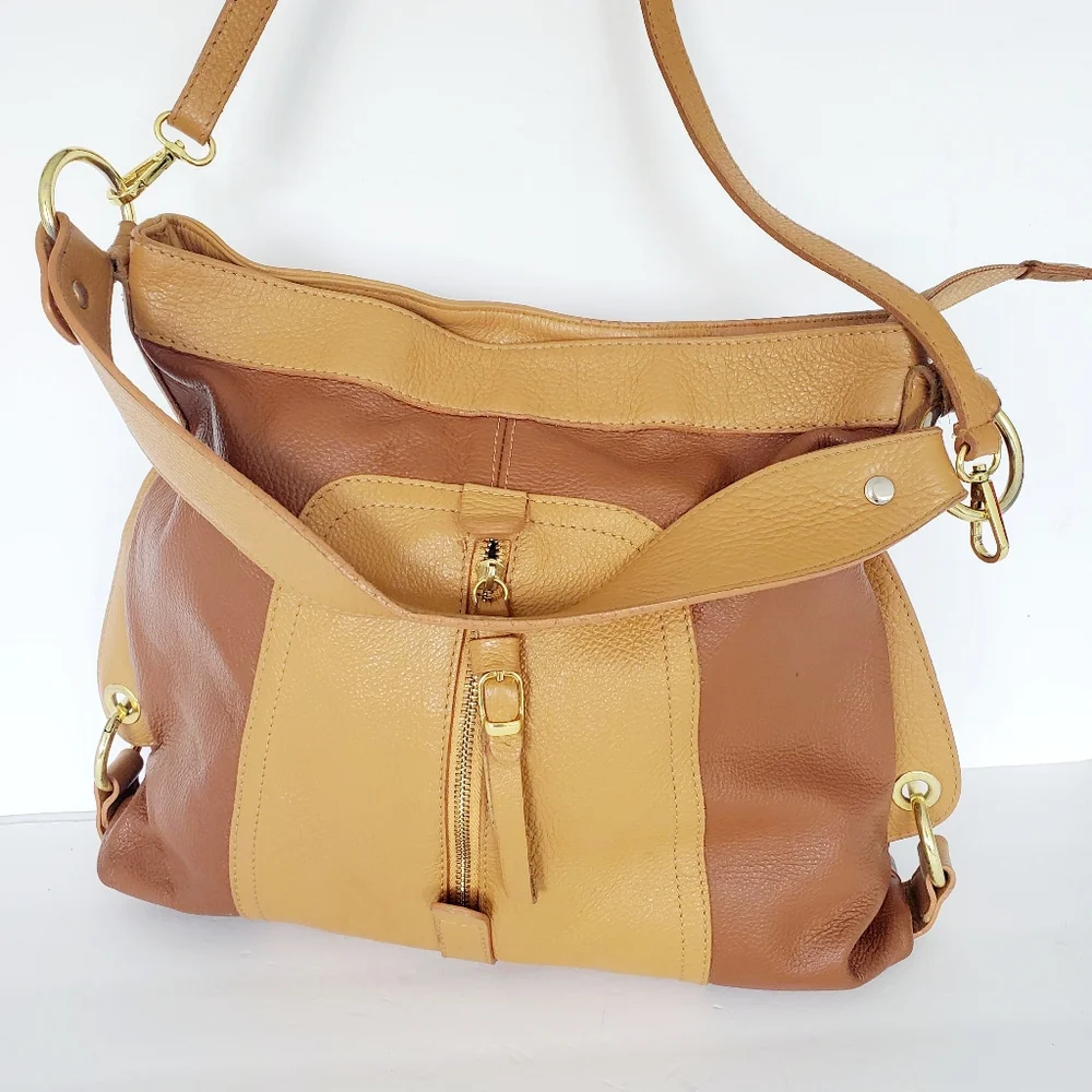 Real Genuine Leather Shoulder Bag Hobo Purse Minimaliat Academia Teacher Modest